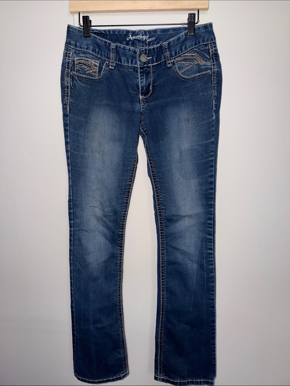 Amethyst Jeans Women’s Medium Blue Straight Leg Denim